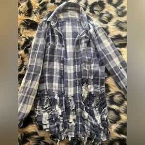 LF Blue Plaid long shirt